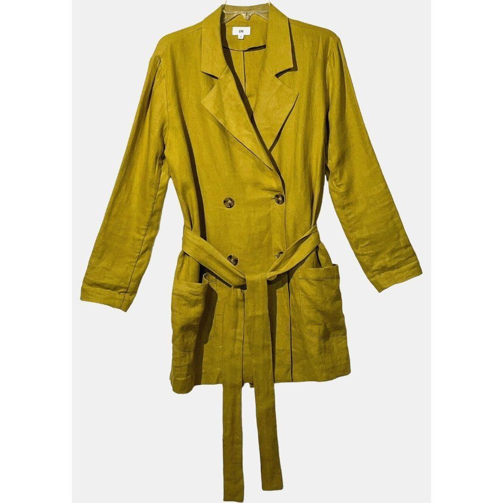 𝅺NEW LPA Mustard 100% Linen Blazer Jacket - Picture 5 of 12